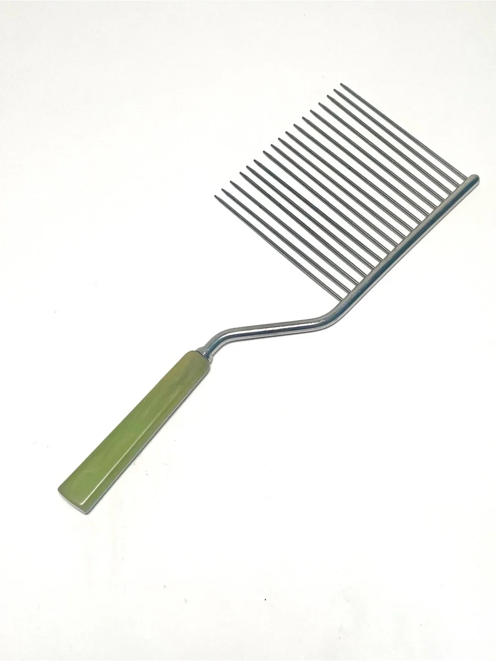 Vintage Angel Food Cake Cutter Comb Breaker Marbled Green Bakelite Handle MCM